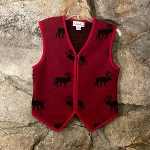 Vintage Wool Reindeer Sweater Vest Size Medium